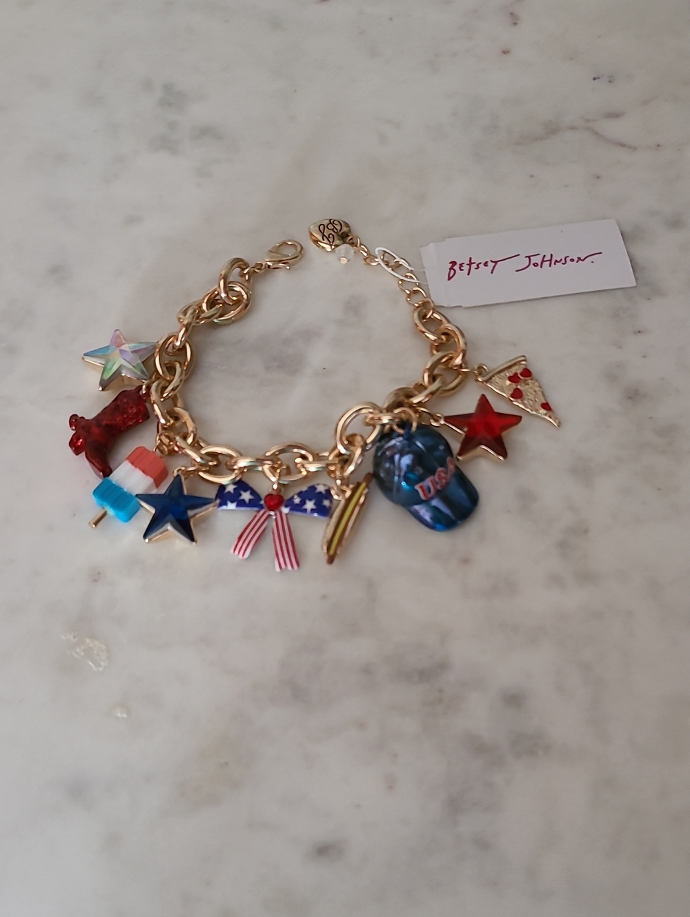 NWT Betsey Johnson 4th Of July Summer Vharm Bracelet